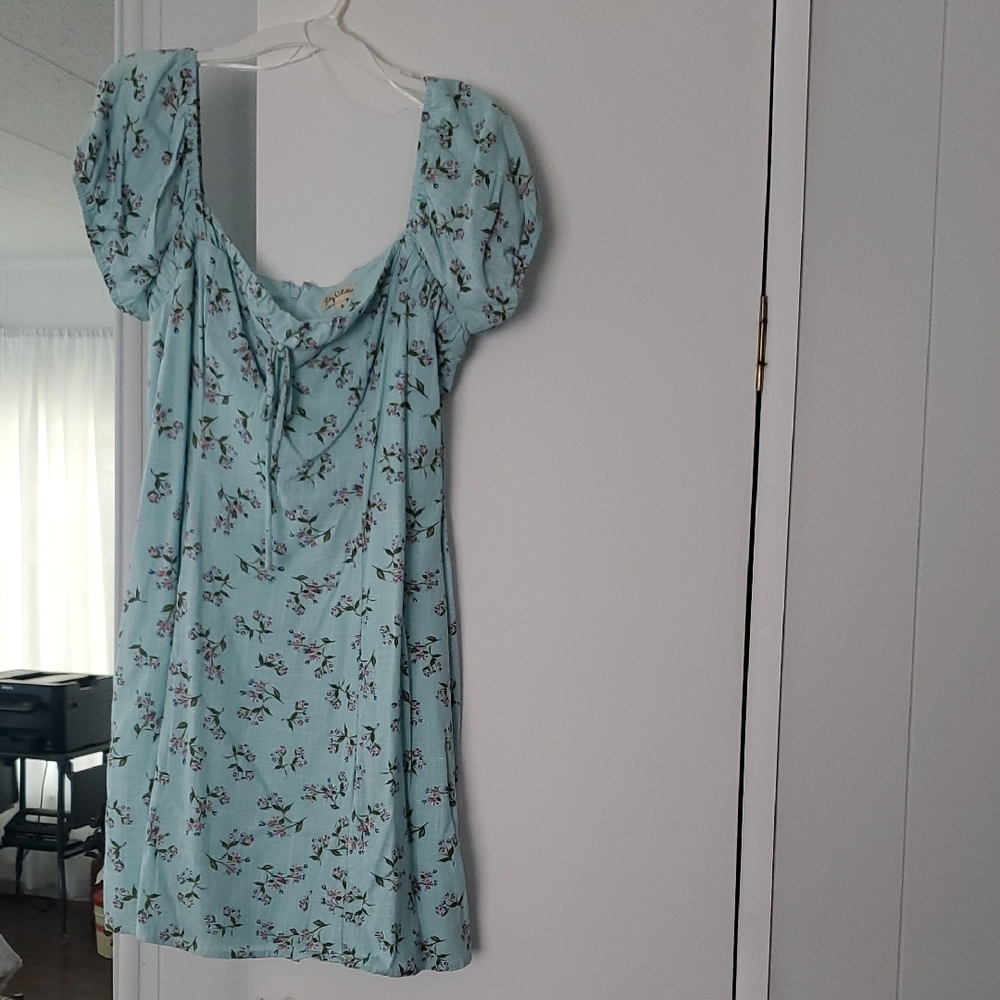 Floral Blue Dress By Lily White Size M